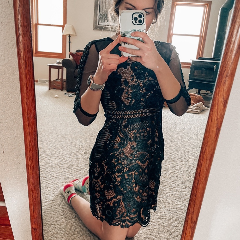 Black lace dress